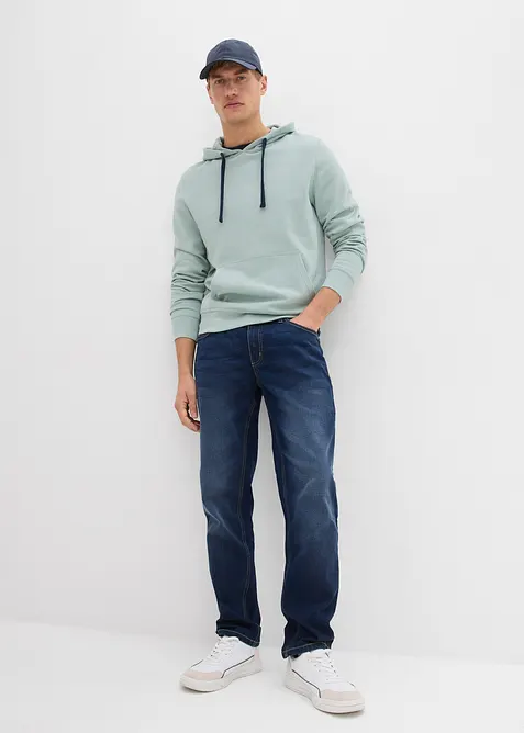 Sweatshirt med huva i ren bomull, bonprix