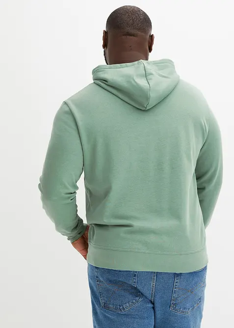 Sweatshirt med huva i ren bomull, bonprix