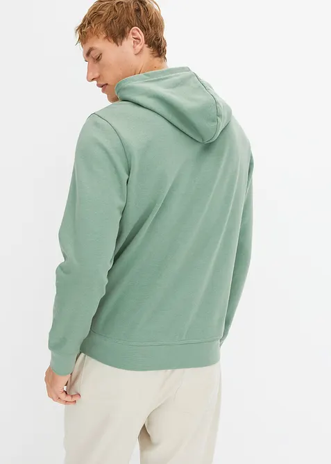 Sweatshirt med huva i ren bomull, bonprix