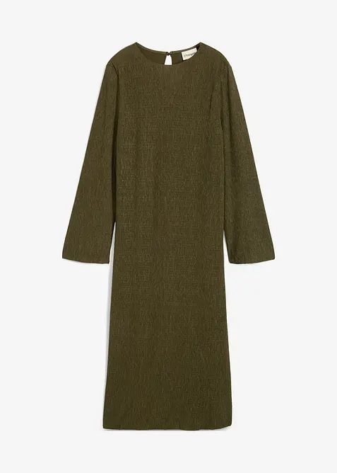 Midiklänning av strukturmaterial, bonprix