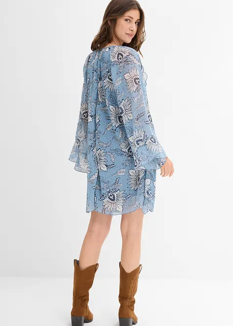 Tunikaklänning av chiffong med struktur, bonprix