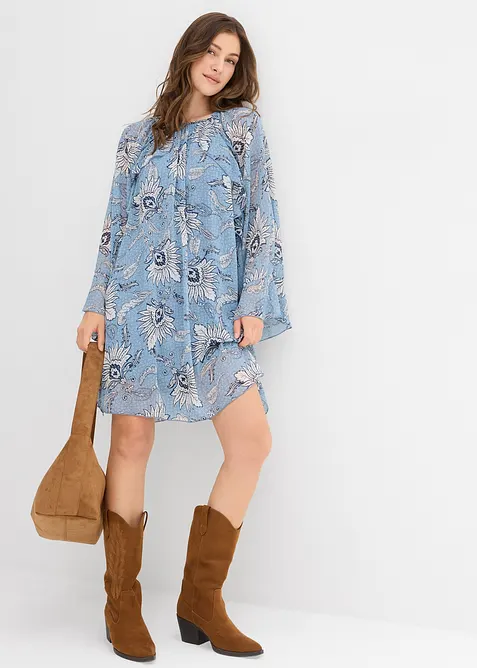 Tunikaklänning av chiffong med struktur, bonprix