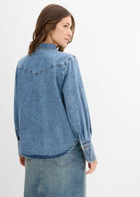 Jeansblus i ren bomull, bonprix