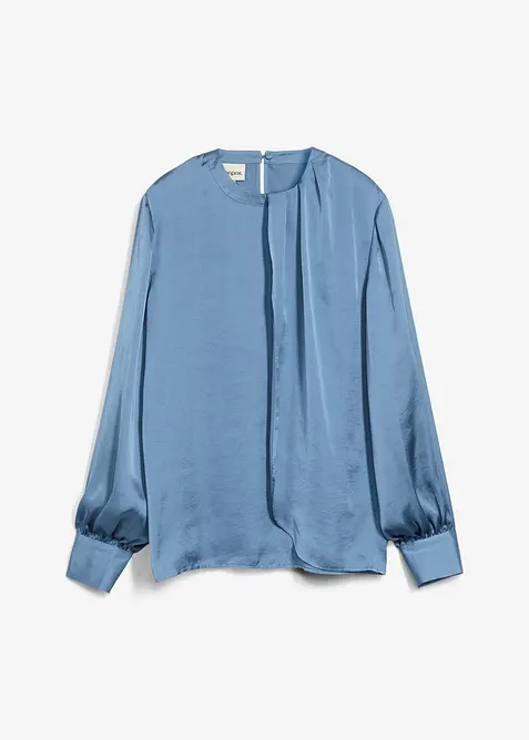 Blus i f&ouml;ljsam satin, bonprix