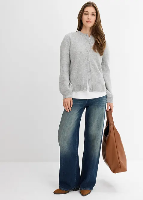 Bekväma, raka jeans med High Waist, Low Stretch, bonprix