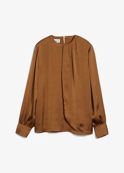 Blus i följsam satin, bonprix