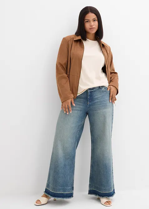 Wide Leg Jeans Mid Waist, bonprix