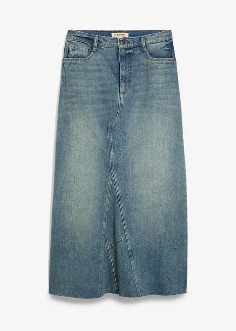 Jeanskjol i maxilängd med Mid Waist, bonprix
