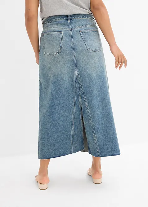 Jeanskjol i maxilängd med Mid Waist, bonprix