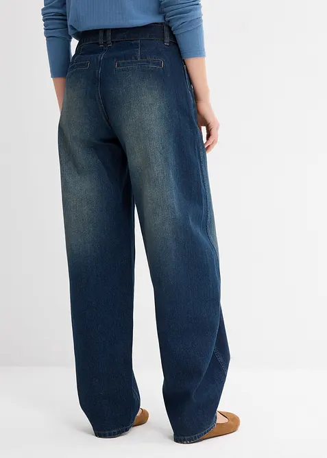 Barrel Jeans Mid Waist med skärp, bonprix