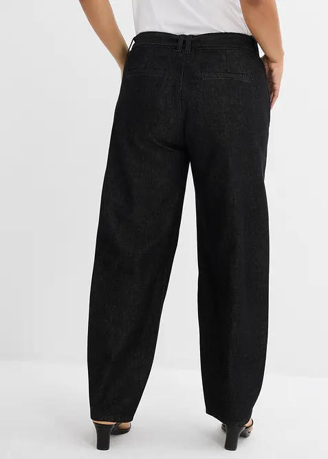 Barrel Jeans Mid Waist med skärp, bonprix