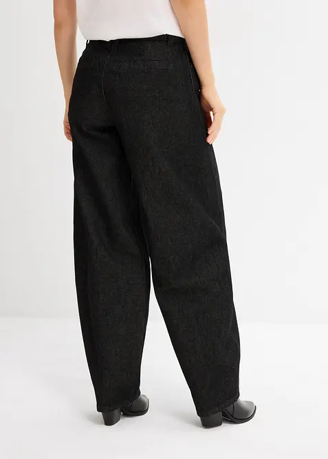 Barrel Jeans Mid Waist med skärp, bonprix