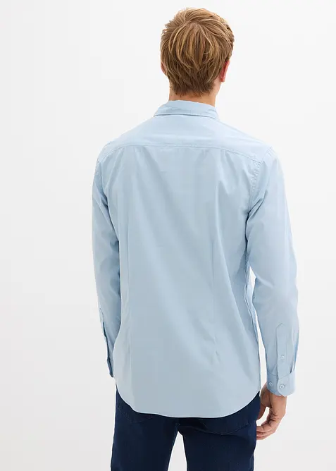 Långärmad skjorta med bomull och stretch, Regular Fit, bonprix