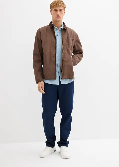 Långärmad skjorta med bomull och stretch, Regular Fit, bonprix