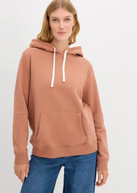 Sweatshirt med luva i ren ekologisk bomull, bonprix