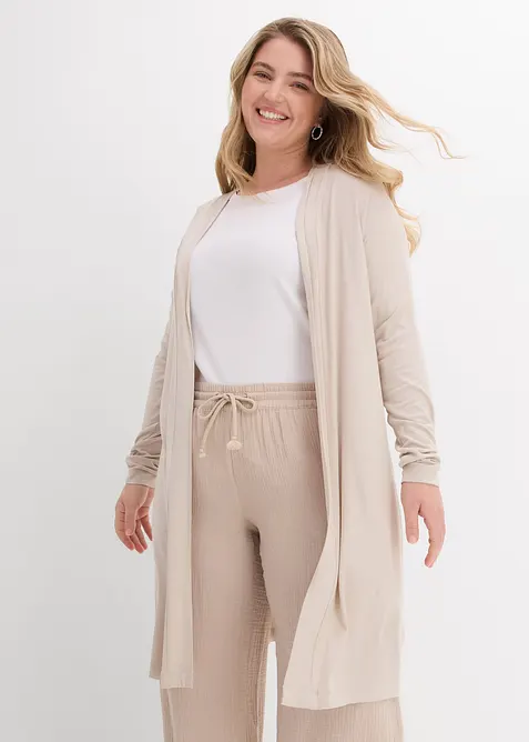 Tunn l&aring;ng cardigan i mjuk viskos, bonprix