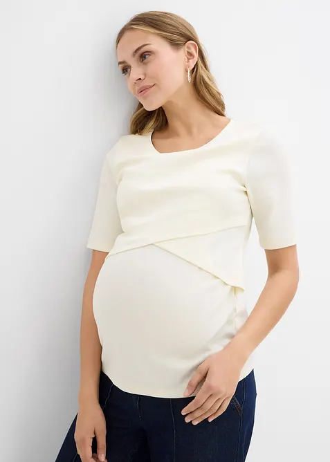 Ribbstickad mamma-/amningstopp av ren ekologisk bomull (2-pack), bonprix