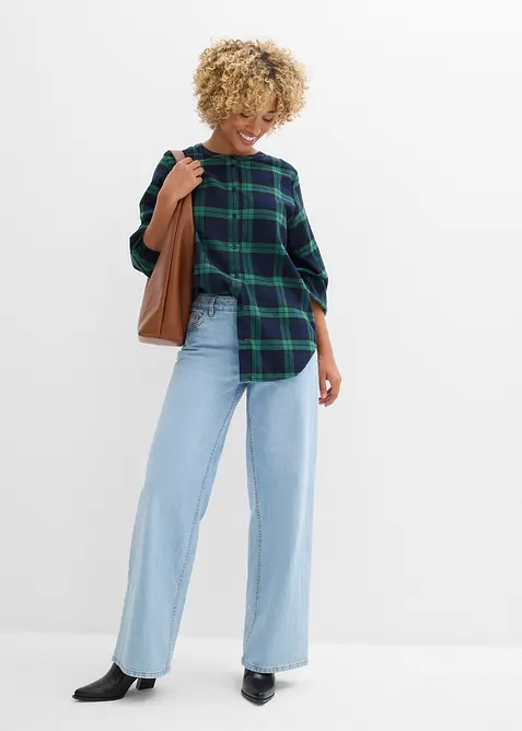 Blus i flanell av ren bomull, bonprix