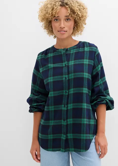Blus i flanell av ren bomull, bonprix