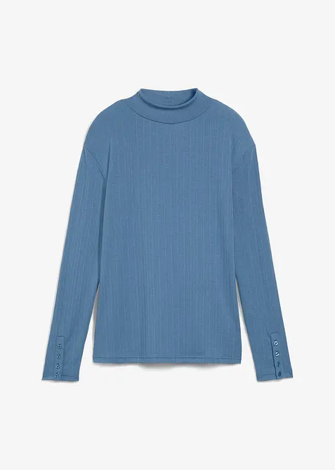 Ribbstickad topp med l&aring;nga &auml;rmar, bonprix