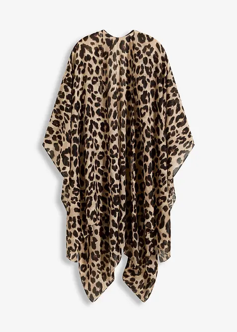 Poncho med leopardm&ouml;nster, bonprix