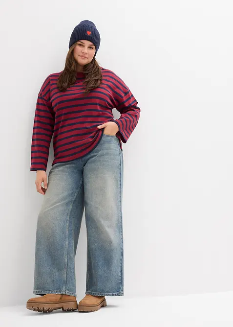 Randig topp av ren ekologisk bomull, bonprix