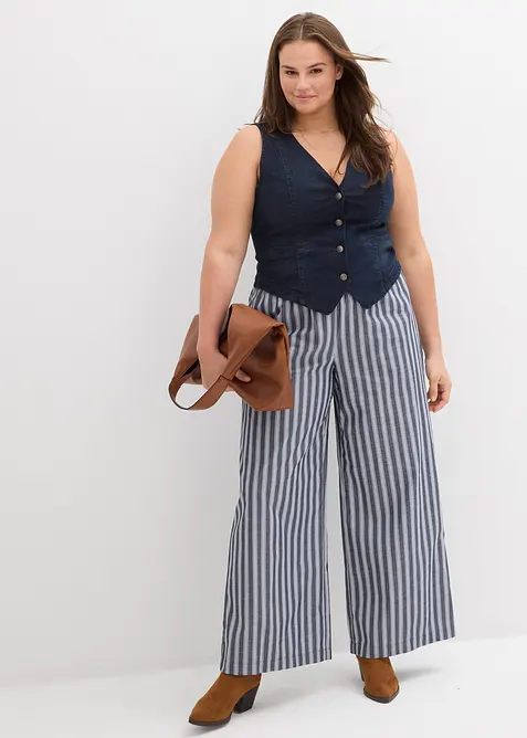 Palazzobyxa av ren bomull, bonprix