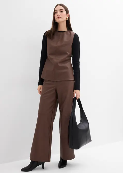 Byxa i skinnimitation, bonprix