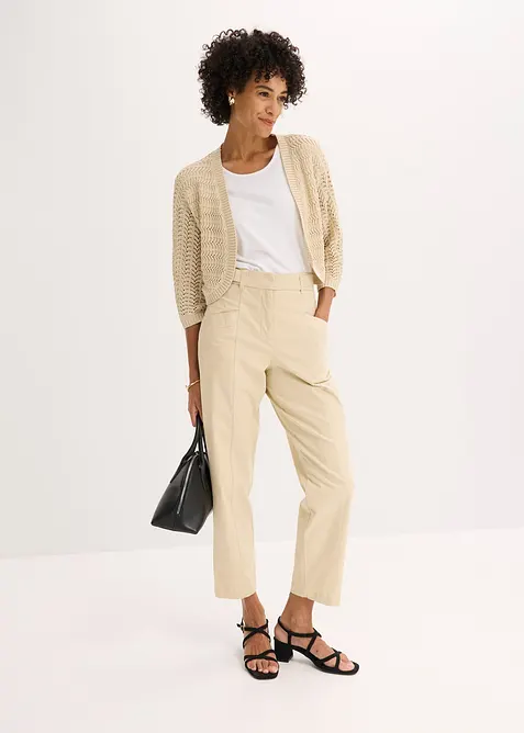 Bolero med virkad look och halvlånga ärmar, bonprix