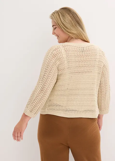 Bolero med virkad look och halvlånga ärmar, bonprix