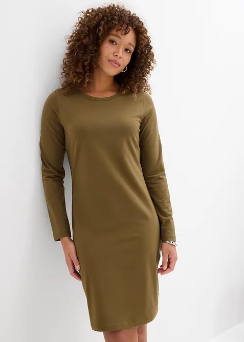 Jerseykl&auml;nning av bomull med stretch (2-pack), bonprix