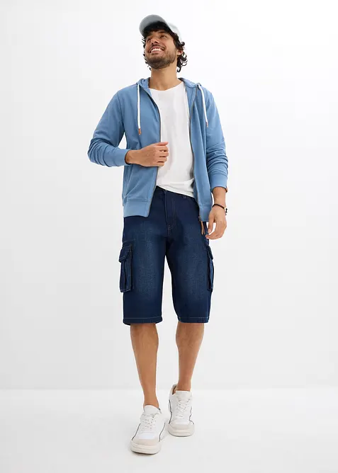 Munkjacka med detaljer i skinnimitation, bonprix