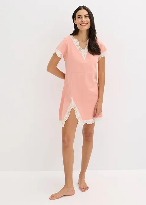 Kort nattlinne med ljuvlig spets, bonprix