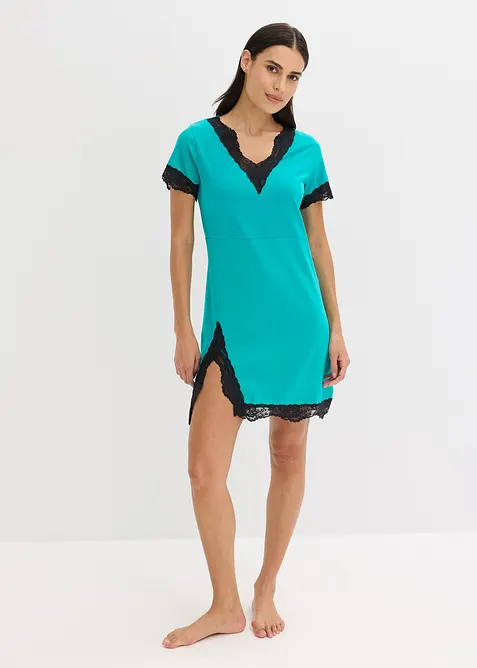 Kort nattlinne med ljuvlig spets, bonprix