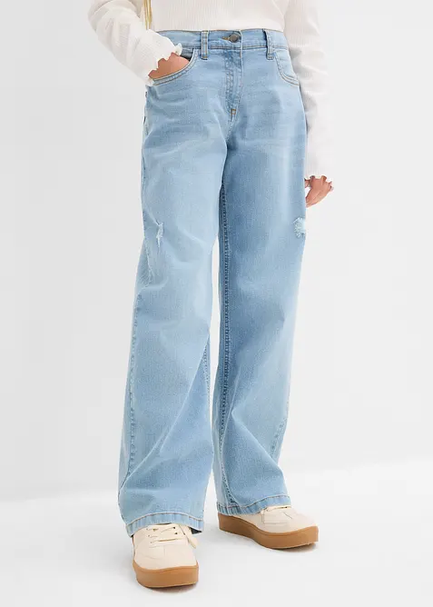 Wide Leg Jeans Mid Waist f&ouml;r barn, bonprix