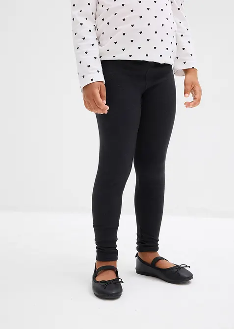 Leggings i elastiskt material med ekologisk bomull f&ouml;r barn (2-pack), bonprix