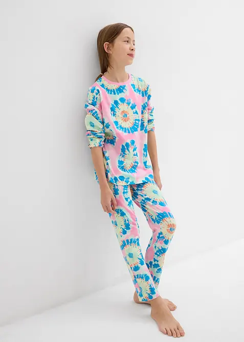 2 pyjamasar lång + kort med mjuk ekologisk bomull (set i 4 delar), bonprix