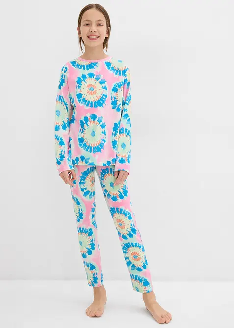 2 pyjamasar lång + kort med mjuk ekologisk bomull (set i 4 delar), bonprix