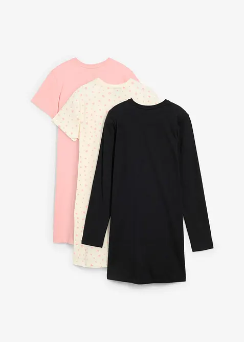 Nattlinne av ekologisk bomull (3-pack), bonprix