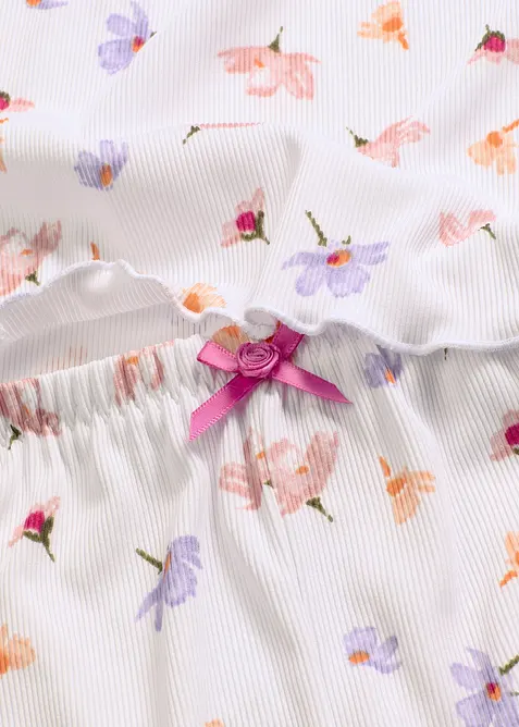 Pyjamas med shorts, ribbat material, bonprix