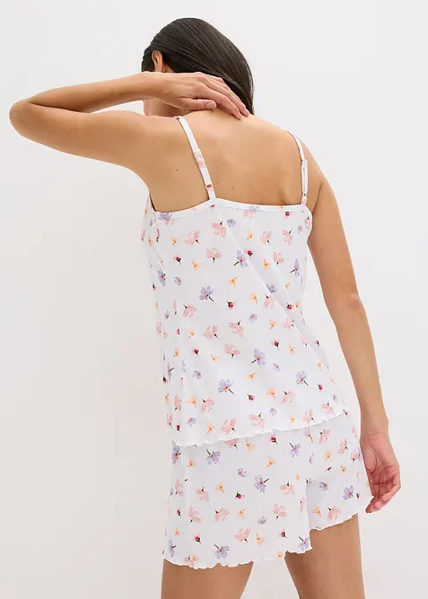 Pyjamas med shorts, ribbat material, bonprix