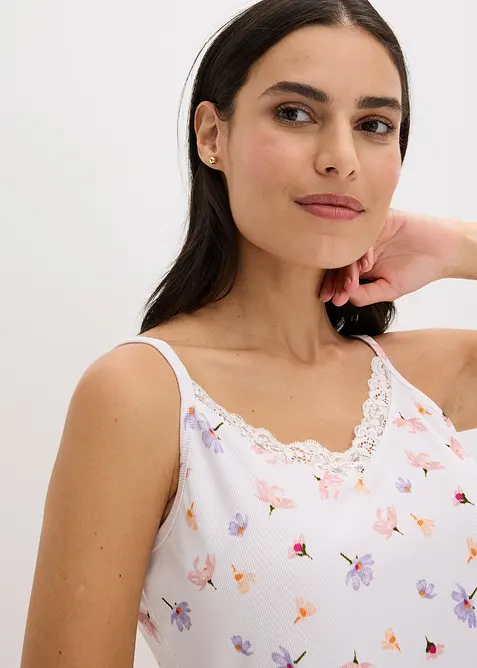 Pyjamas med shorts, ribbat material, bonprix