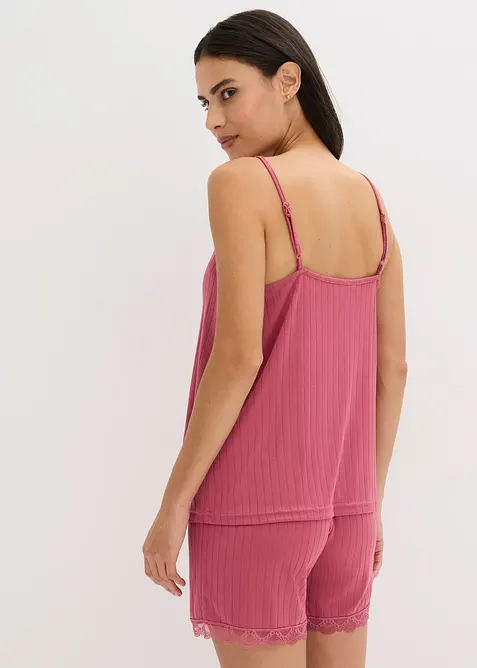 Pyjamas med shorts av mjuk pointelle-jersey, bonprix