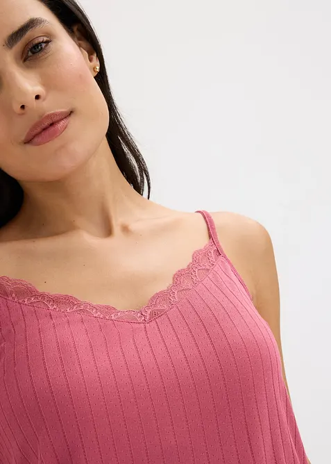 Pyjamas med shorts av mjuk pointelle-jersey, bonprix