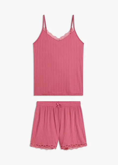 Pyjamas med shorts av mjuk pointelle-jersey, bonprix
