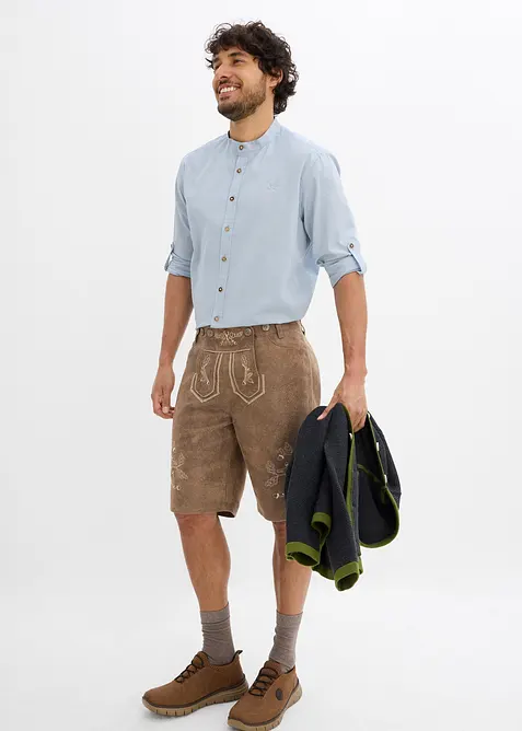 Folkloreinspirerad skjorta med ärmar som kan vikas upp och fästas, bonprix