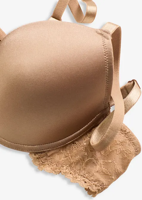 BH med formpressade kupor och glansiga effekter, bonprix