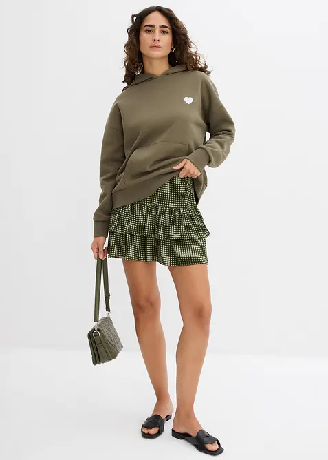 Klockkjol i kräpp med struktur, bonprix