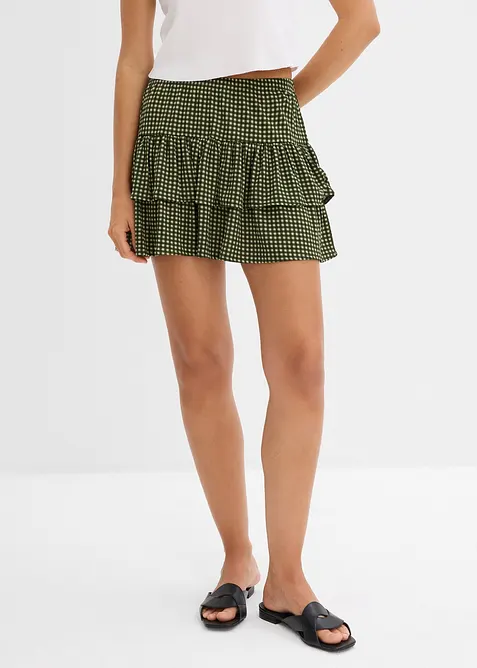 Klockkjol i kräpp med struktur, bonprix