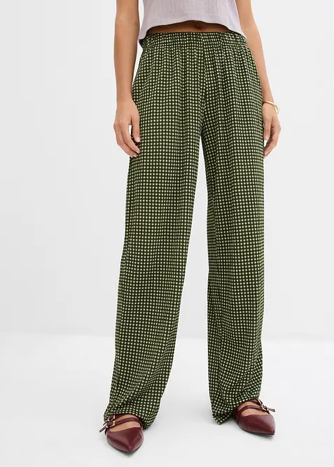 Jerseybyxa av kräpp med struktur, bonprix